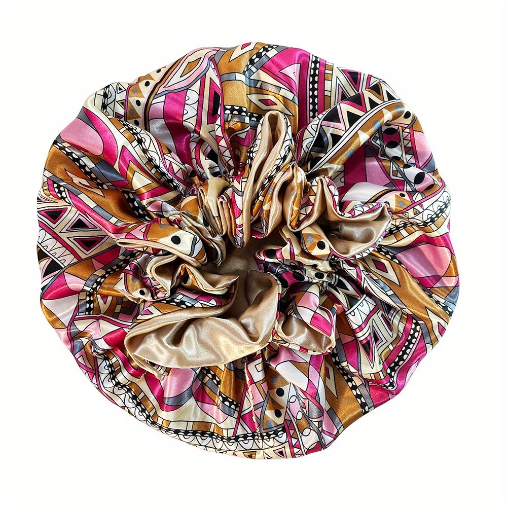 Women Satin Bonnet Cap Double Layer Y Big Bonnet for Lady Printing Sleep Cap Head Wrap - Image 61