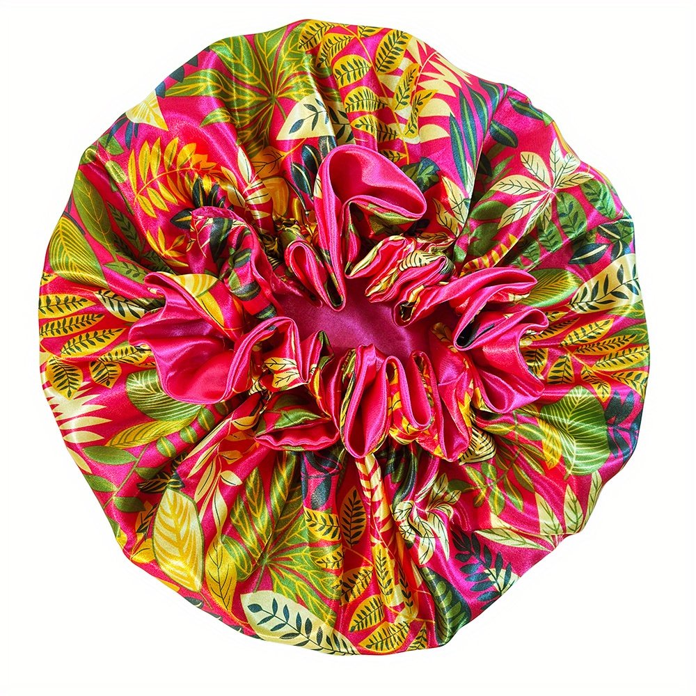Women Satin Bonnet Cap Double Layer Y Big Bonnet for Lady Printing Sleep Cap Head Wrap - Image 72