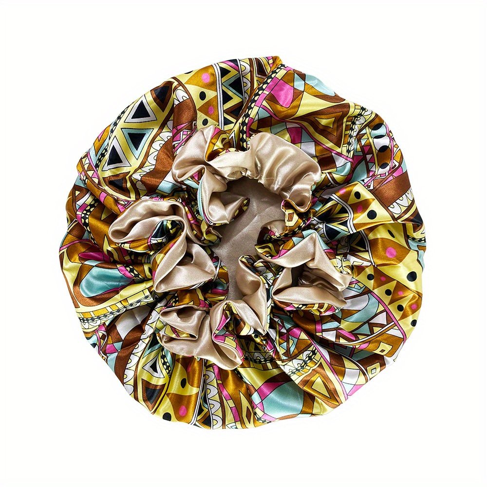 Women Satin Bonnet Cap Double Layer Y Big Bonnet for Lady Printing Sleep Cap Head Wrap - Image 37
