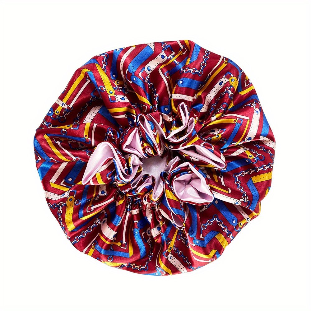 Women Satin Bonnet Cap Double Layer Y Big Bonnet for Lady Printing Sleep Cap Head Wrap - Image 45