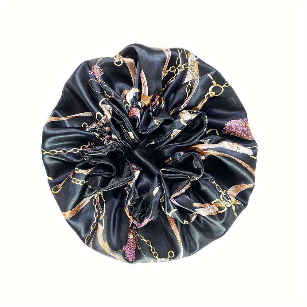 Women Satin Bonnet Cap Double Layer Y Big Bonnet for Lady Printing Sleep Cap Head Wrap - Image 33