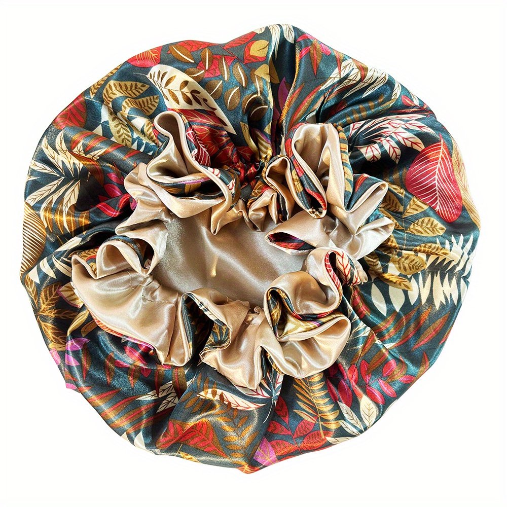 Women Satin Bonnet Cap Double Layer Y Big Bonnet for Lady Printing Sleep Cap Head Wrap - Image 62