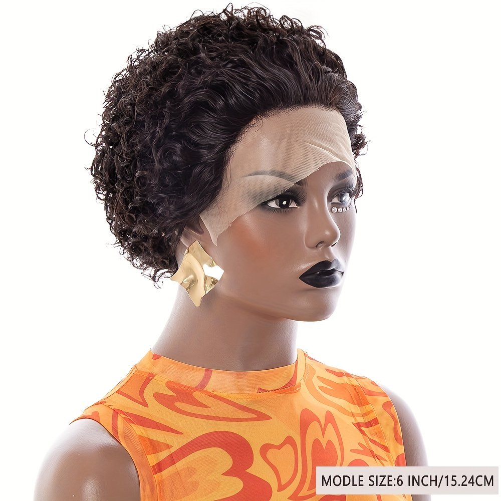 Short Curly Lace Front Wigs 13X1 Brazilian Water Wave Human Hair Wigs Pixie Cut Transparent Lace Wig for Black Women - Image 29