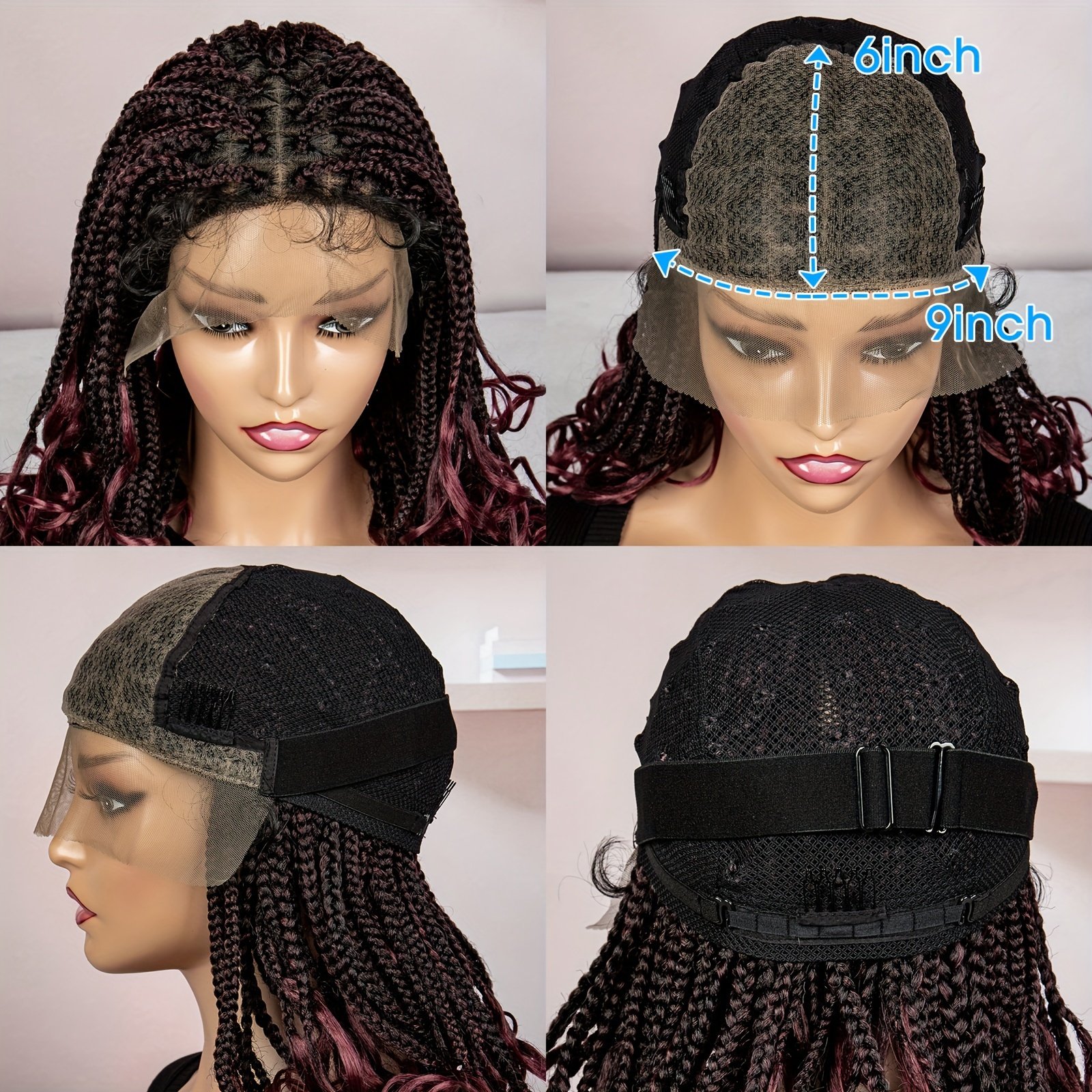 20-Inch Elegant Casual Vacation Mid-Length Handmade Braided Wig Cap with 9*6 Lace, Made from High-Temperature Resistant Fibers That Are Comfortable And Breathable - Image 29