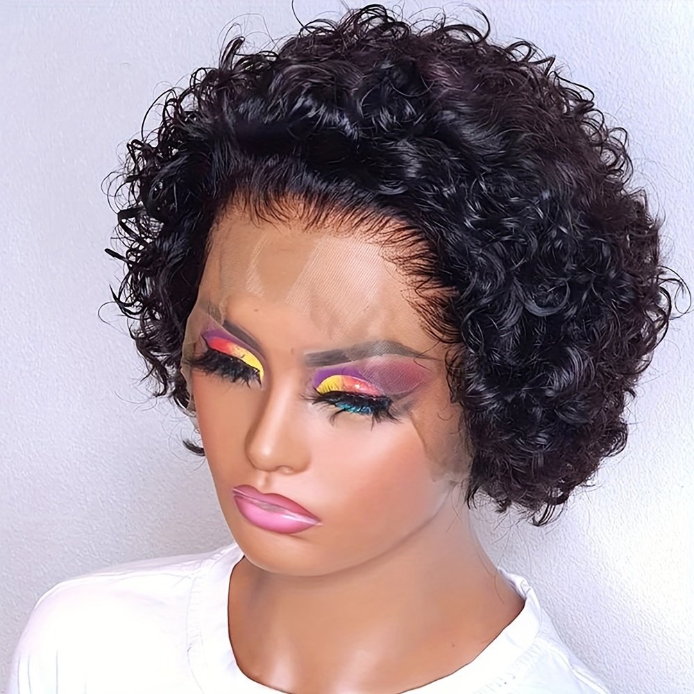 Short Curly Lace Front Wigs 13X1 Brazilian Water Wave Human Hair Wigs Pixie Cut Transparent Lace Wig for Black Women - Image 33