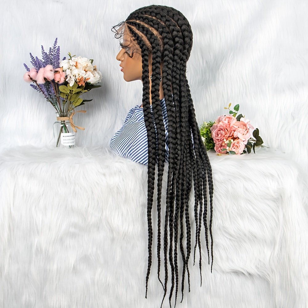 Synthetic Braided Wig Full Lace Wigs Long Box Braids Wig For Women Afro Wigs For Daily Use