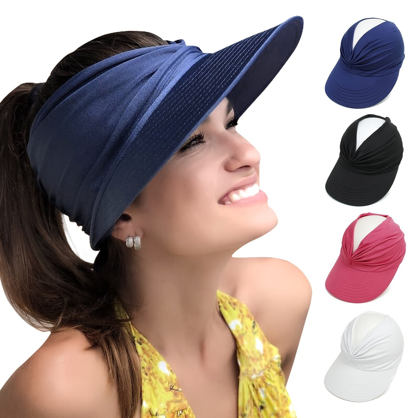 Women'S Wide Brim Sun Hat with Adjustable Drawstring Closure - Lightweight Breathable Summer Beach Hat, & Pastel Colors, for Outdoor, Travel, Travel Accessory, Stylish Headwear, Durable Construction, Outdoor Enthusiasts - Image 7