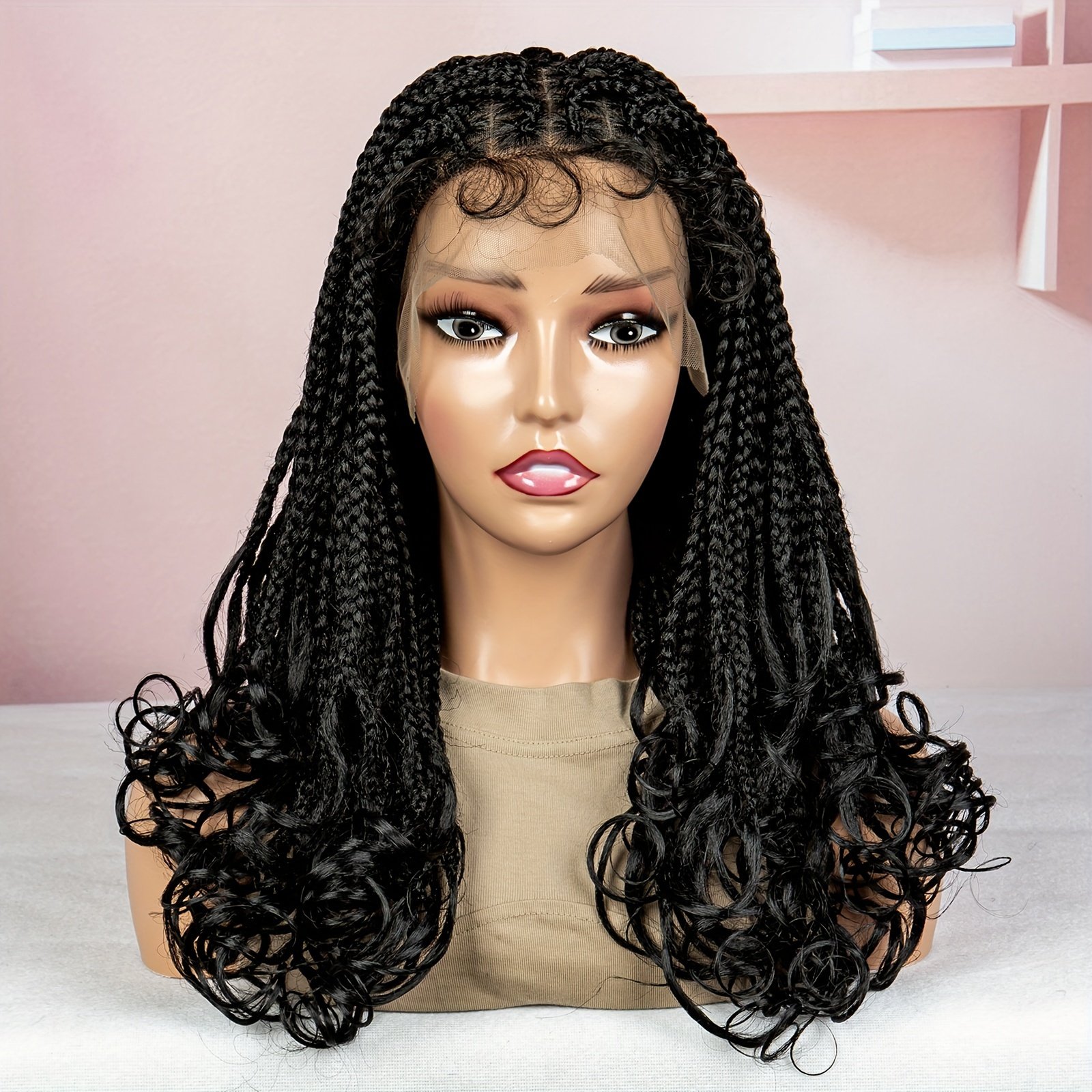 20-Inch Elegant Casual Vacation Mid-Length Handmade Braided Wig Cap with 9*6 Lace, Made from High-Temperature Resistant Fibers That Are Comfortable And Breathable - Image 21