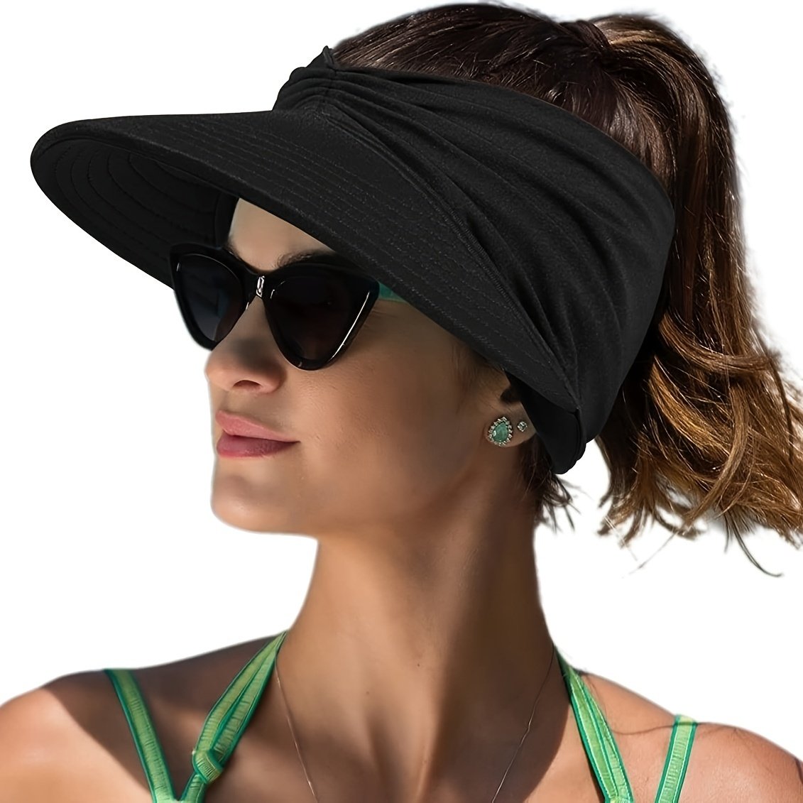 Women'S Wide Brim Sun Hat with Adjustable Drawstring Closure - Lightweight Breathable Summer Beach Hat, & Pastel Colors, for Outdoor, Travel, Travel Accessory, Stylish Headwear, Durable Construction, Outdoor Enthusiasts - Image 3