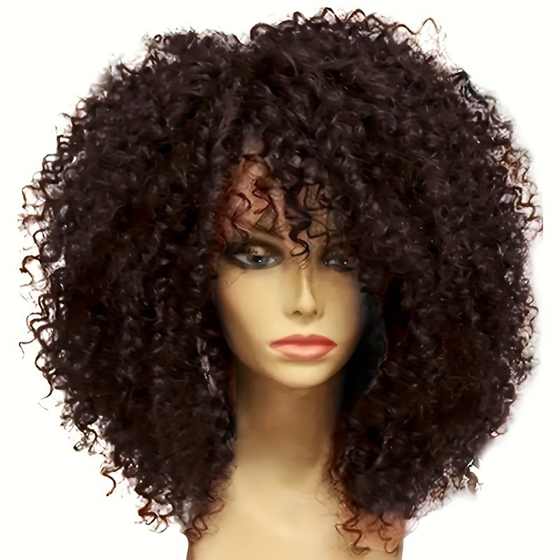 Women’s Fashion Short Curly African Small Curl Black 40.64 cm Synthetic Fiber Hair Replacement Wig for Women Heat Resistant Fiber Wig Suitable for Daily Wear Halloween Christmas Carnival Wedding Dance