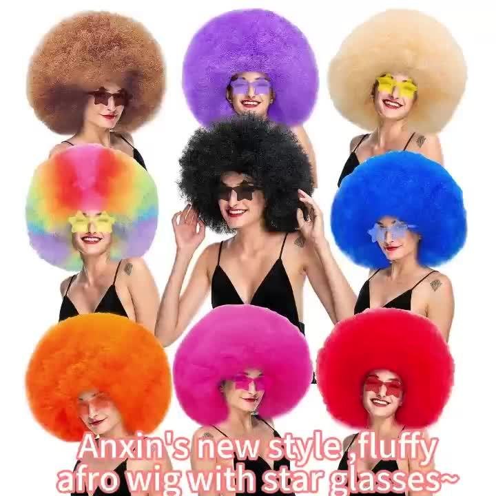 Discount Promotion on Colorful Curly Clown Wigs for Costume Parties, Complete with Funny Glasses And a Hairnet for Fans - Image 19