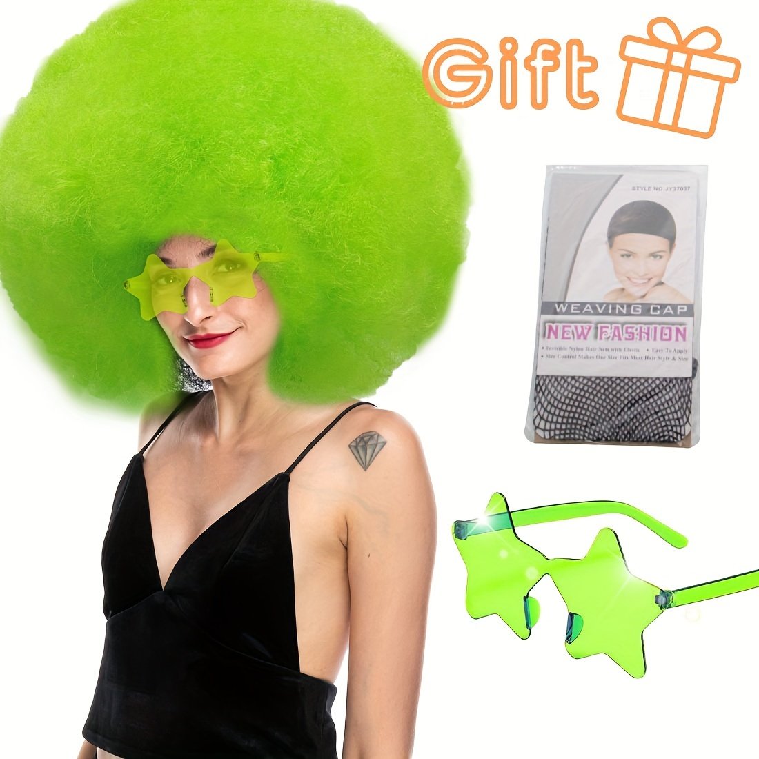 Discount Promotion on Colorful Curly Clown Wigs for Costume Parties, Complete with Funny Glasses And a Hairnet for Fans - Image 20