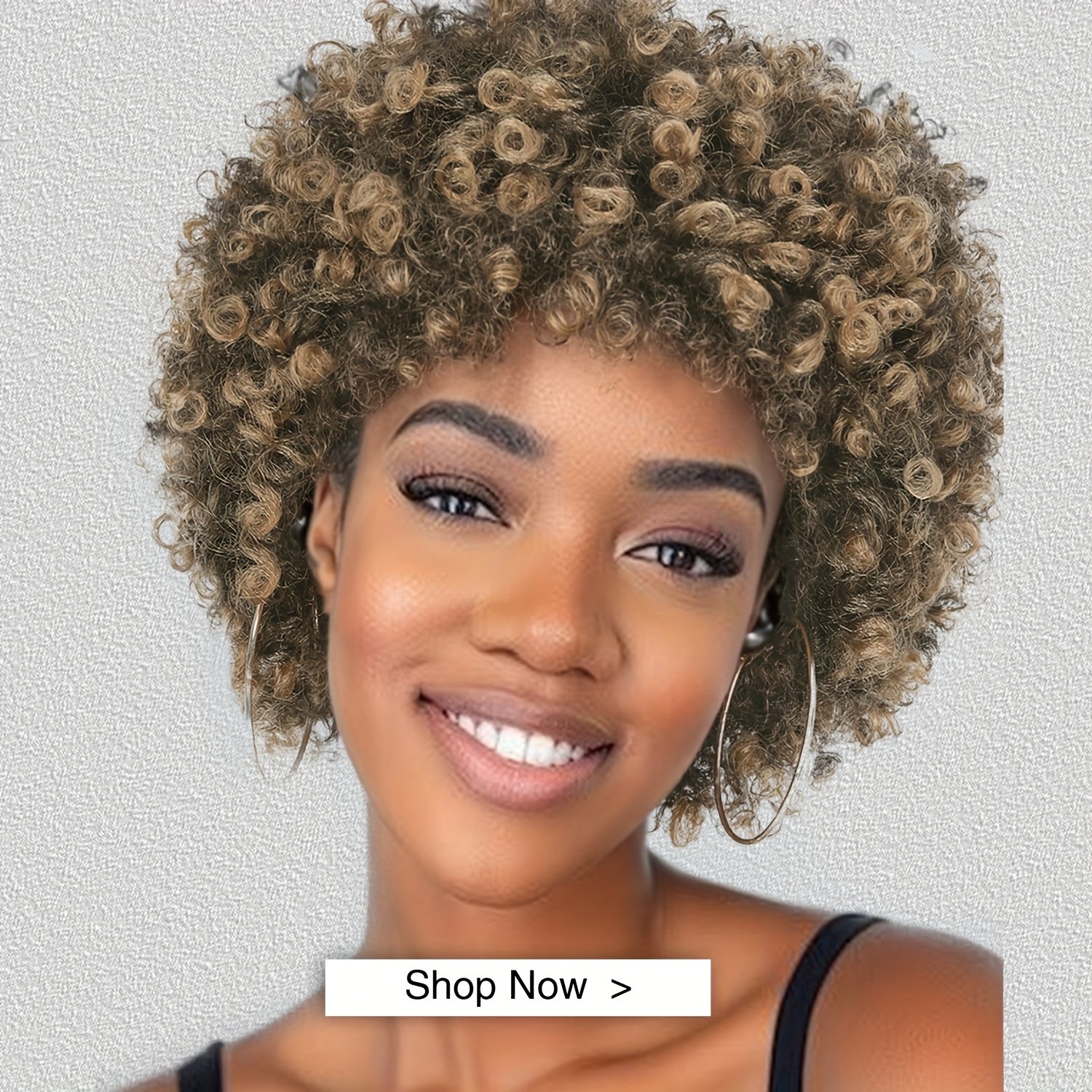 Short Curly Wig Mixed Brown Afro Wig for Men Or Women Short Curly Disco Rock Wig Hippie Costume Wigs Short Fluffy Disco Afro Wigs Synthetic Hair Replacement Wig for Music Festival Concert for Daily Party, Christmas, Cosplay, Parties, Etc - Image 18