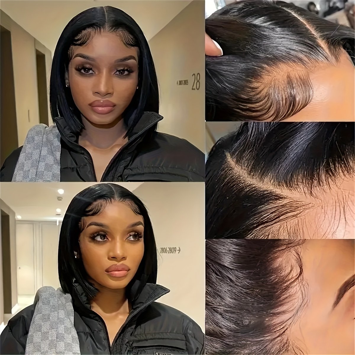 13X4 Bob Wig Bone Straight Bob Wig Lace Front Human Hair Wigs For Women Transparent Lace Frontal Wig Natural Wig Human Hair - Image 4