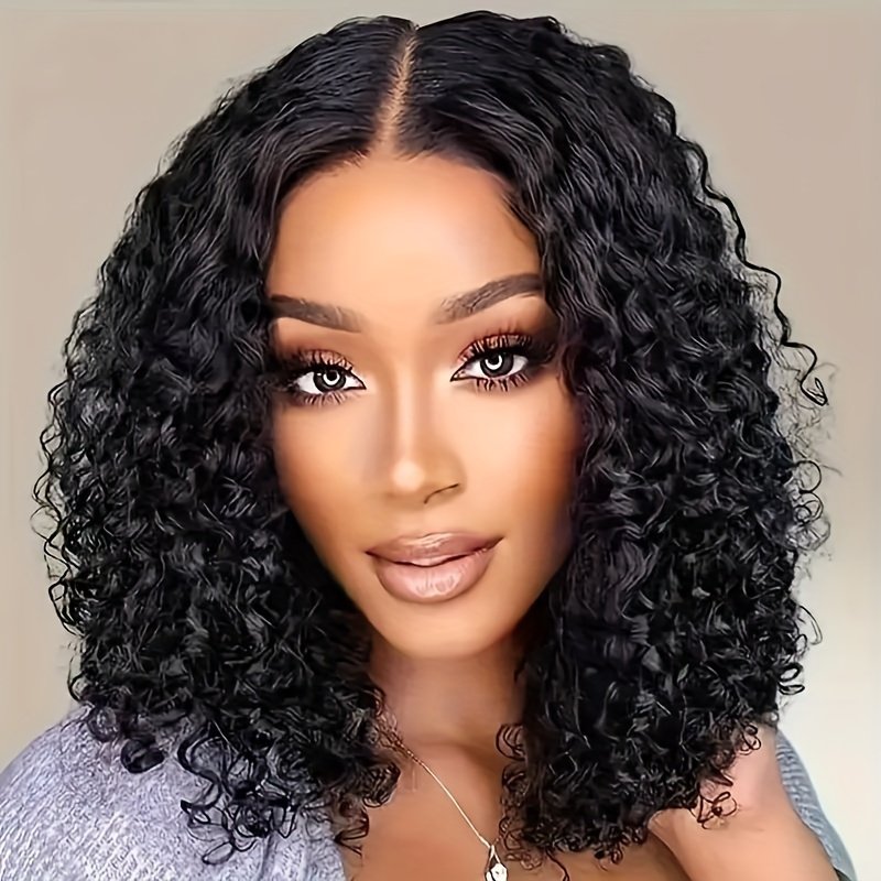 4×4 Water Wave Bob Wigs Brazilian Human Hair Wigs for Women Short Curly 4×4 Transparent Lace Closure Human Hair Wigs Pre-Plucked with Baby Hair 180% Density - Image 12