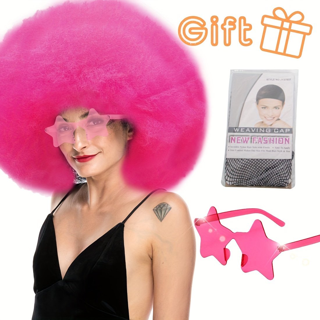 Discount Promotion on Colorful Curly Clown Wigs for Costume Parties, Complete with Funny Glasses And a Hairnet for Fans - Image 11