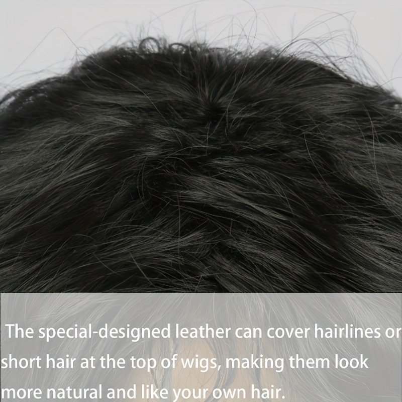 One Black Wig with Bangs, Natural Fluffy Medium-Long Curly High-Quality Synthetic Wig, Suitable for Daily Parties and Christmas Dress-Up - Perfect New Year Gift 1B Black - Image 20
