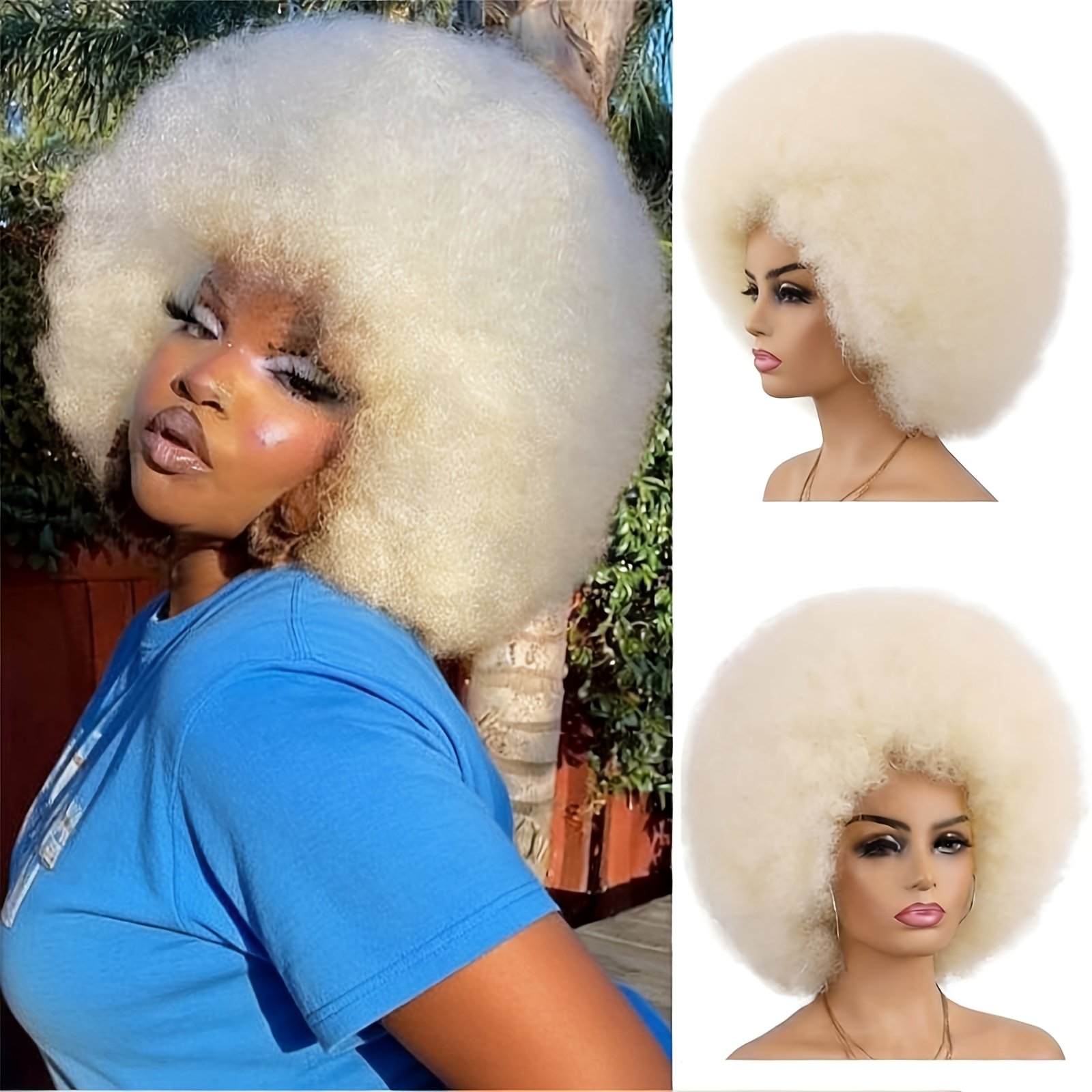 Large Short Afro Wig with Big, Soft, And Bouncy Puffy Curls, Perfect for Everyday Wear Without Glue - Image 10