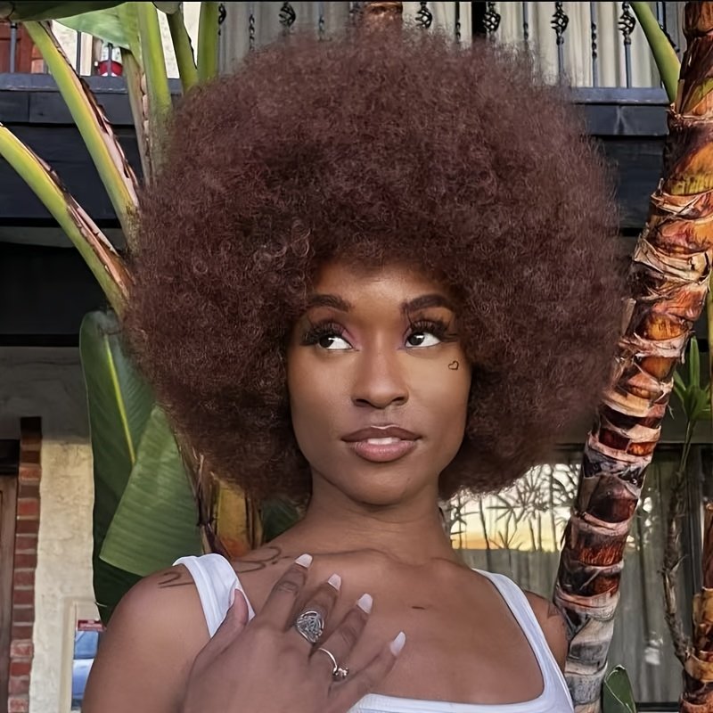 35.56cm Women'S Short Afro Kinky Curly Hair Black Wigs Afro Wig Large Bouncy And Soft Looking Premium Synthetic Wig Blended Hair Wigs for Women for Cosplay Parties Business, Music Festival, Mother'S Day - Image 26