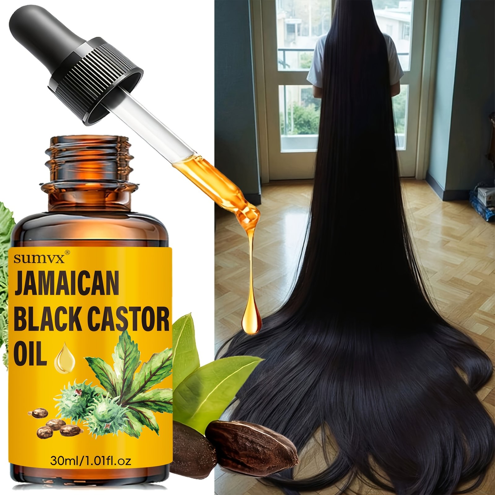 Castor Oil 30Ml/1.05 Fl Oz. with Ginger Oil, Rosemary, Biotin, Polygonum Multiflorum, And Batana Oil. Suitable for Hair And Eyebrows, Moisturizing And Smoothing. Ready to Use, No Rinsing Required - Image 5