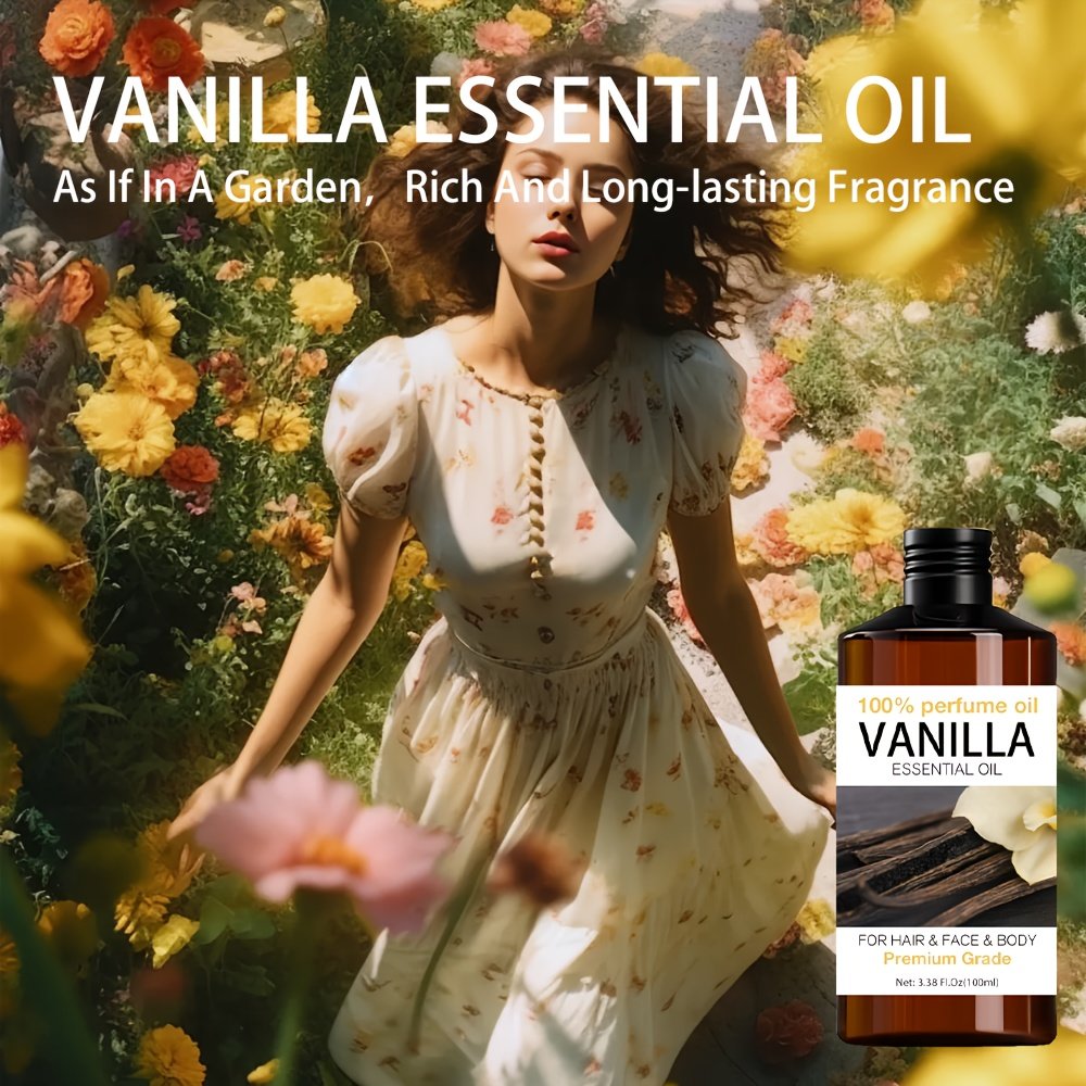 Vanilla Essential Oil, 100Ml/ 3.38 Fl.Oz, 100% Pure Care Grade for Nail, Hair And Skin Care, Massage, Moisturizing Massage Essential Oil for Men And Women, Meditation - Image 5