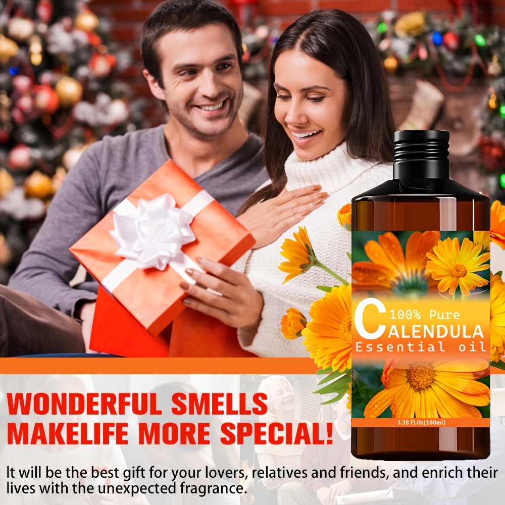 Calendula Essential Oil --100%, Premium Quality, Floral Aroma --Hydrating, Moisturizing, Nourishing Skin, Body Massage, Skin Massage --Used for Skin, Hair, Facial, Body Care --Suitable for Meditation, Bathing --100ml Body Massage Essential Oil - Image 8