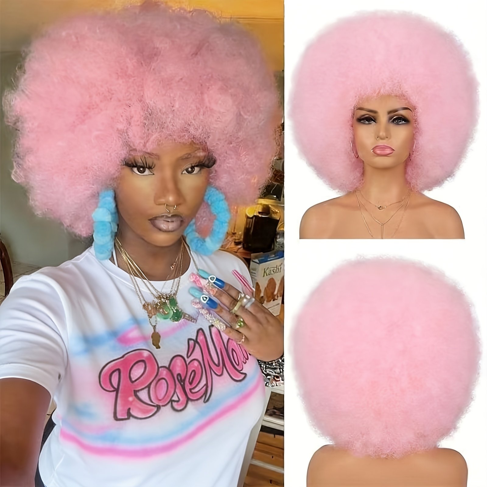 Large Short Afro Wig with Big, Soft, And Bouncy Puffy Curls, Perfect for Everyday Wear Without Glue - Image 7