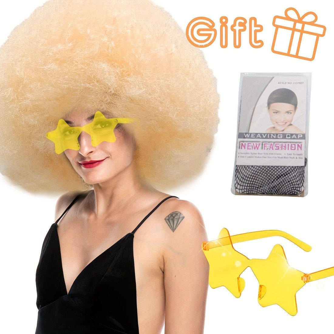 Discount Promotion on Colorful Curly Clown Wigs for Costume Parties, Complete with Funny Glasses And a Hairnet for Fans - Image 5