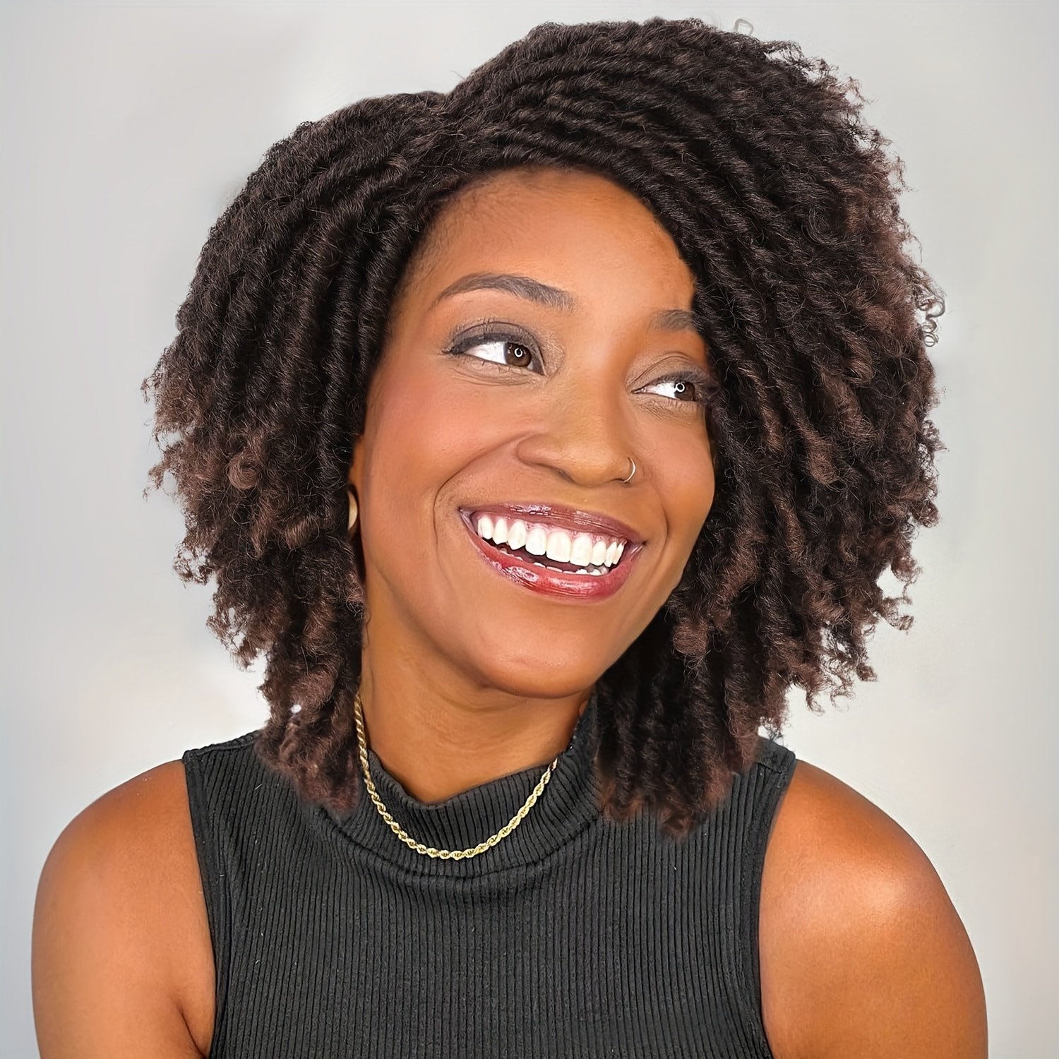 Dreadlock Wigs for Women Short Curly Big Afro Braided Wigs Faux Locs Twist Braiding Synthetic Wigs - Image 10