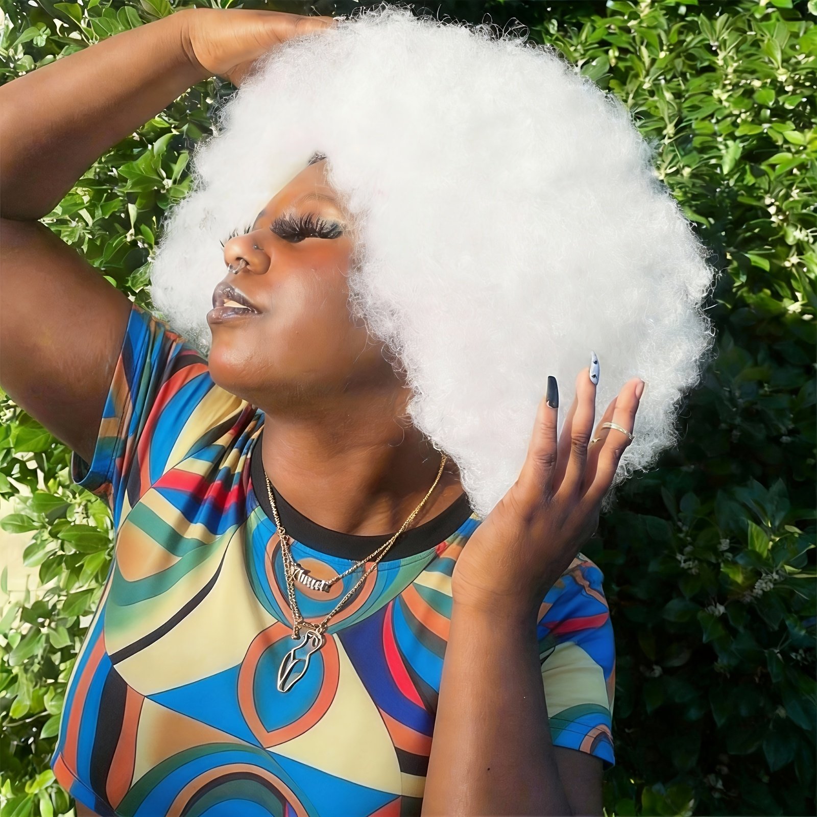 Large Short Afro Wig with Big, Soft, And Bouncy Puffy Curls, Perfect for Everyday Wear Without Glue - Image 2