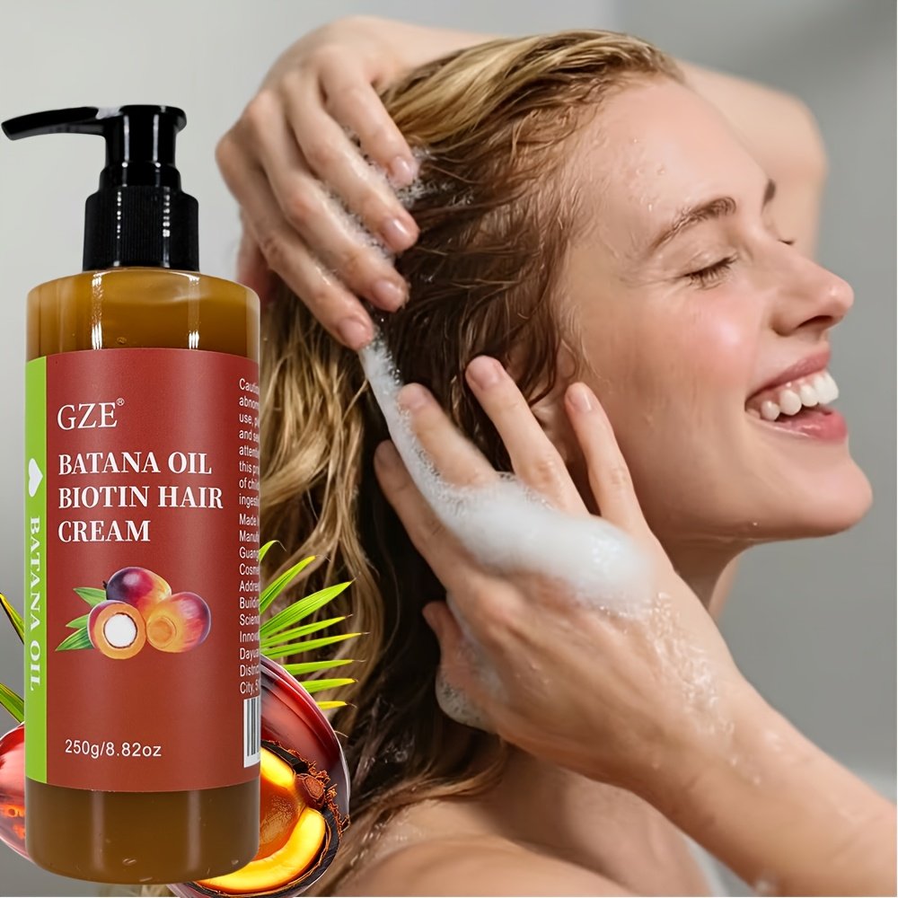 GZE Batana Oil Biotin Hair Cream Strong Hair Anti-Breakage Split Ends y for Dry Hair - Image 5