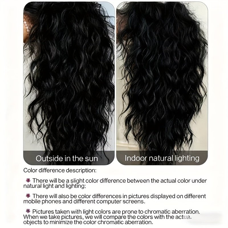 One Black Wig with Bangs, Natural Fluffy Medium-Long Curly High-Quality Synthetic Wig, Suitable for Daily Parties and Christmas Dress-Up - Perfect New Year Gift 1B Black - Image 24