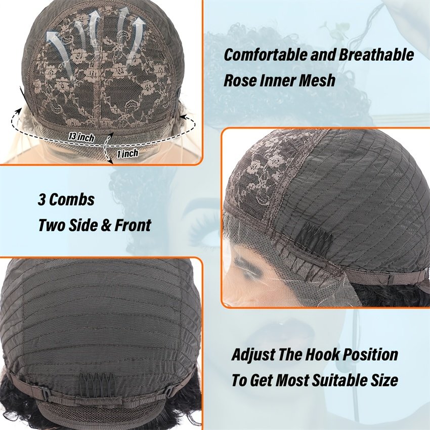 Women'S Natural Look Lace Front Wig - 13X1 Lace Front, Voluminous Curly Pixie Bob, High Density 150%, Everyday And Special Occasion Hairstyle - Brazilian Human Hair Wigs, Elegant Hair Solution, Protective Style, Professional Styling - Image 19