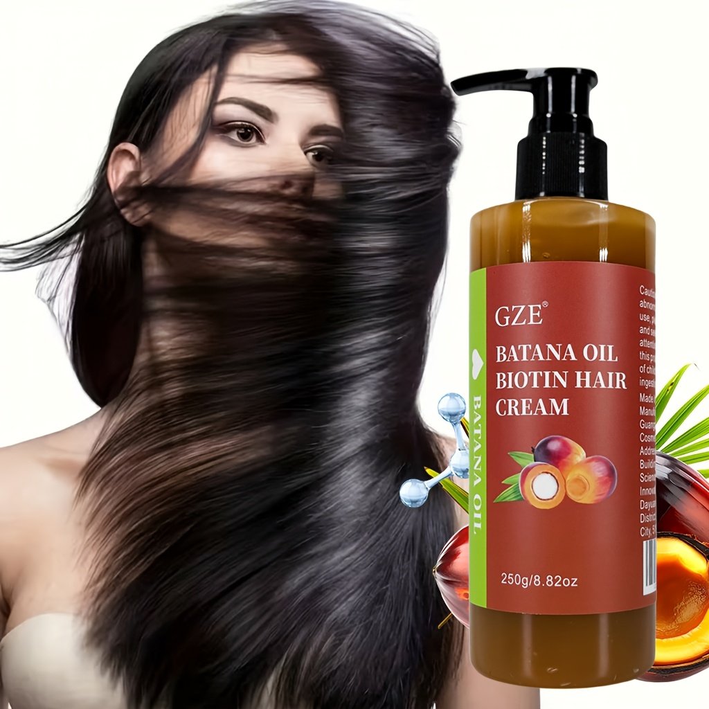 GZE Batana Oil Biotin Hair Cream Strong Hair Anti-Breakage Split Ends y for Dry Hair - Image 3