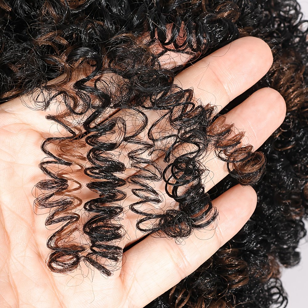 1pc Women's 9mm Curl Wig, Black Brown Wig, Natural Versatile Cap-Style Wig, Full Head Wig - Image 12