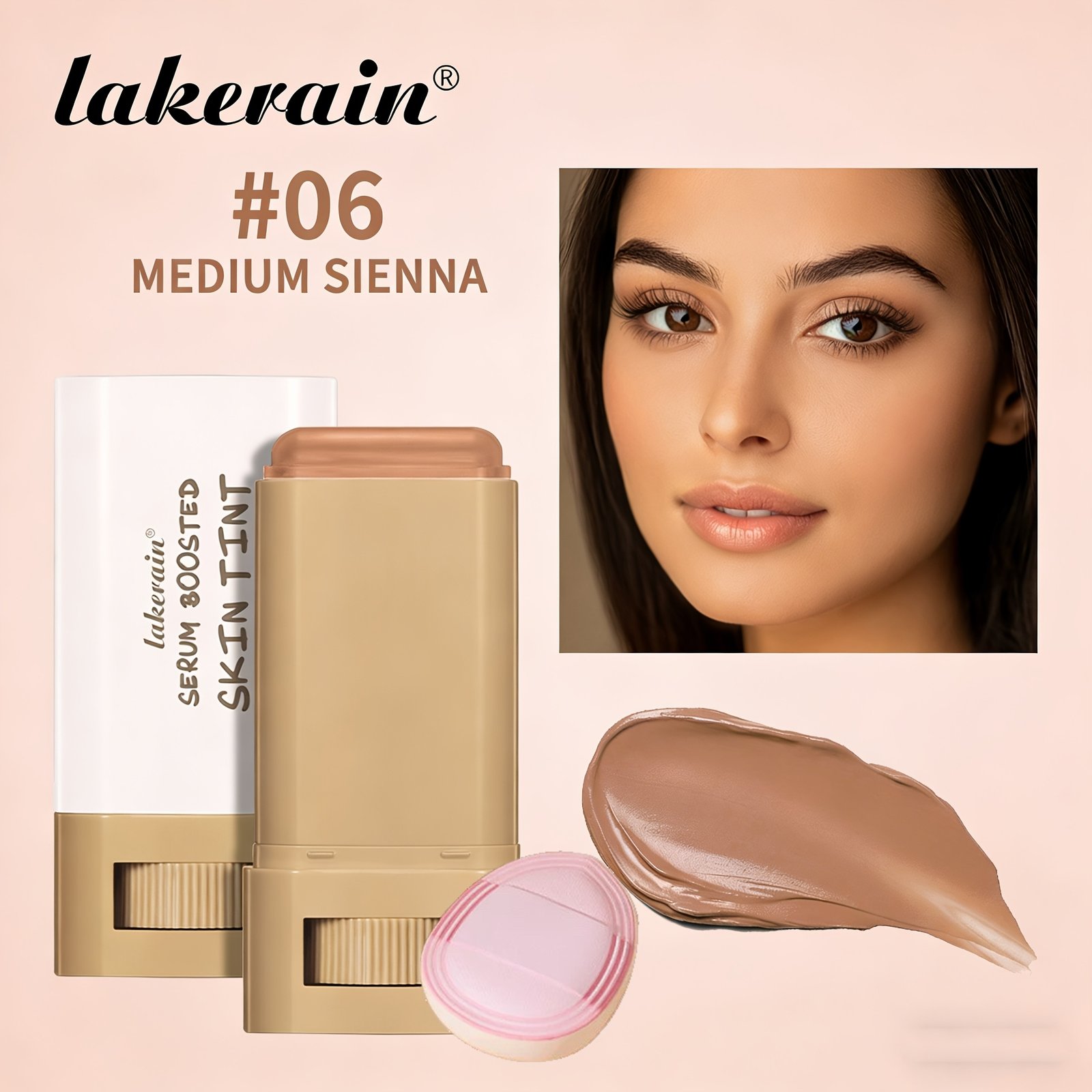 SERUM BOOSTED SKIN TINT + Soft Makeup Puff, Stick Foundation, Spring/summer Foundation Cosmetics, Smooth Light Nude Bronze Color, Concealing Foundation, Waterproof Long-lasting, Nourishing Ingredients Hyaluronic Acid Nicotinamide, for All Makeup - Image 49