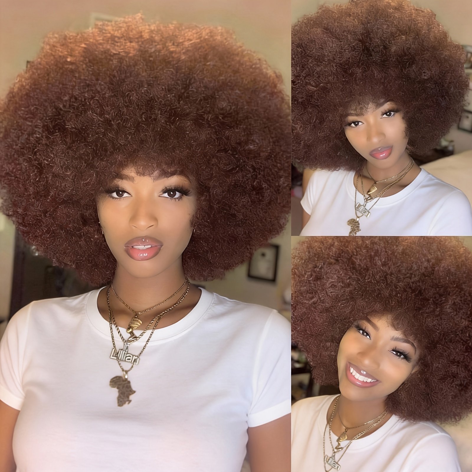 Large Short Afro Wig with Big, Soft, And Bouncy Puffy Curls, Perfect for Everyday Wear Without Glue - Image 4