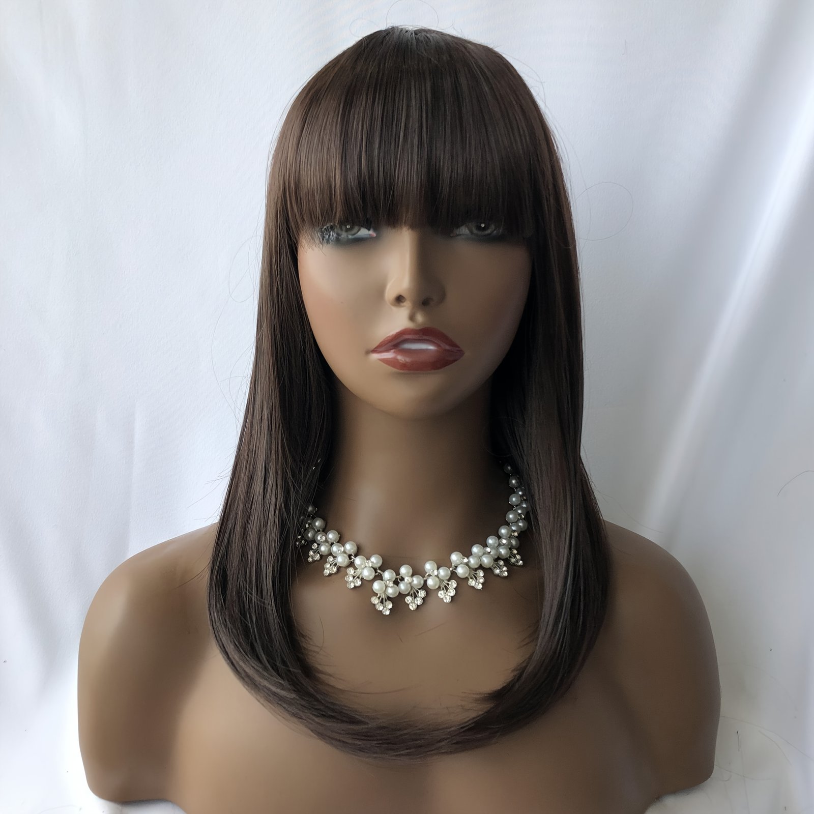 Short Bow-Shaped Wig for Women Made of High-Temperature Fiber, Featuring a Full Head of Medium-Length Korean-Style Hair. - Image 8
