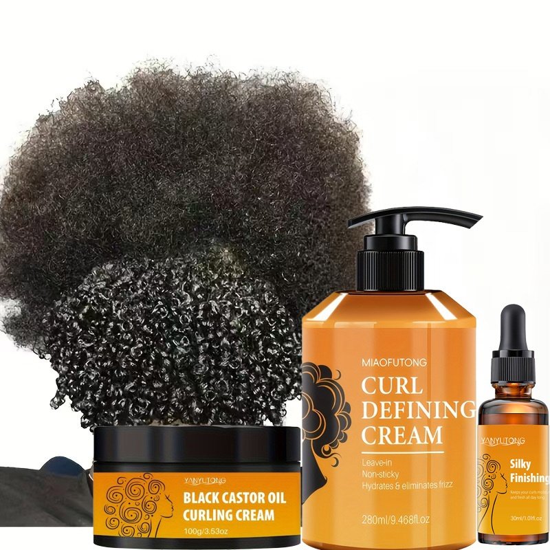 3pcs Curl Defining Cream Set, 280Ml Curl Defining Cream And 100G Curl Cream And 30Ml Hair Oil, Containing Argan Oil, Long-Lasting Anti-Frizz, Elastic And Fluffy, Moisturizing Styling Fixation, Suitable for Wavy And Curly Hair, Unisex - Image 12