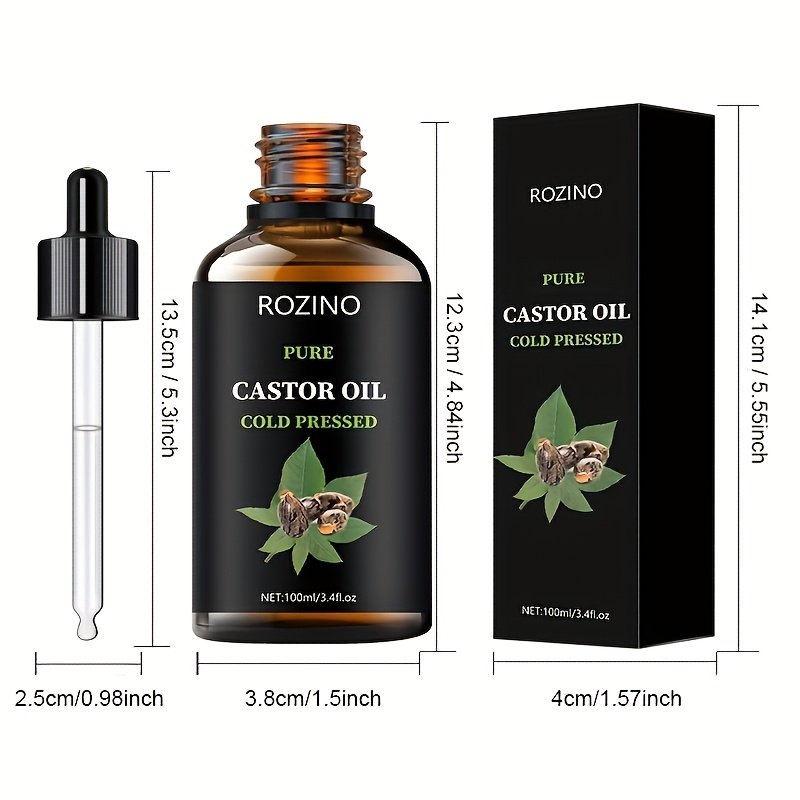 Castor Oil, for Hair Eyelashes And Eyebrows, Castor Oil Cold Pressed Unrefined, Hair for Dry Hair, Skin And Nails - Image 8
