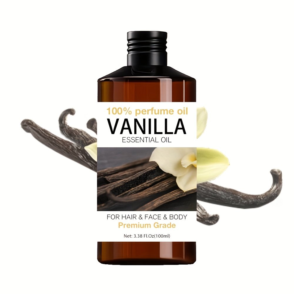 Vanilla Essential Oil, 100Ml/ 3.38 Fl.Oz, 100% Pure Care Grade for Nail, Hair And Skin Care, Massage, Moisturizing Massage Essential Oil for Men And Women, Meditation