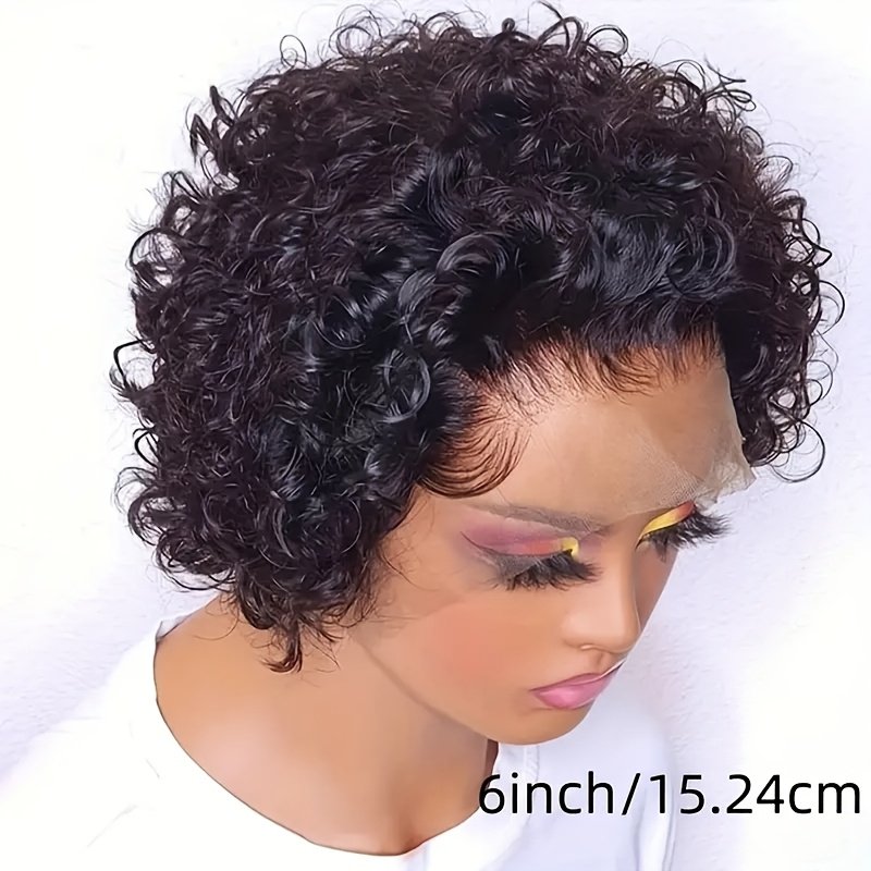 Women'S Natural Look Lace Front Wig - 13X1 Lace Front, Voluminous Curly Pixie Bob, High Density 150%, Everyday And Special Occasion Hairstyle - Brazilian Human Hair Wigs, Elegant Hair Solution, Protective Style, Professional Styling - Image 10