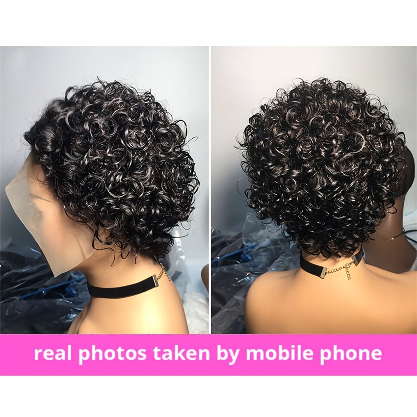 Women'S Natural Look Lace Front Wig - 13X1 Lace Front, Voluminous Curly Pixie Bob, High Density 150%, Everyday And Special Occasion Hairstyle - Brazilian Human Hair Wigs, Elegant Hair Solution, Protective Style, Professional Styling - Image 23