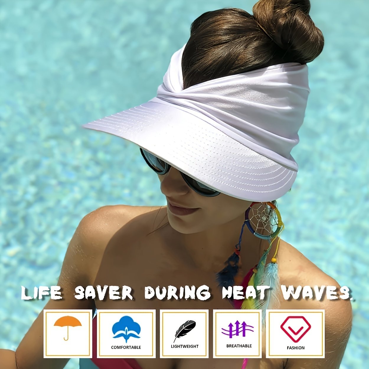 Women’S Wide Brim Sun Hat with Adjustable Drawstring Closure – Lightweight Breathable Summer Beach Hat, & Pastel Colors, for Outdoor, Travel, Travel Accessory, Stylish Headwear, Durable Construction, Outdoor Enthusiasts