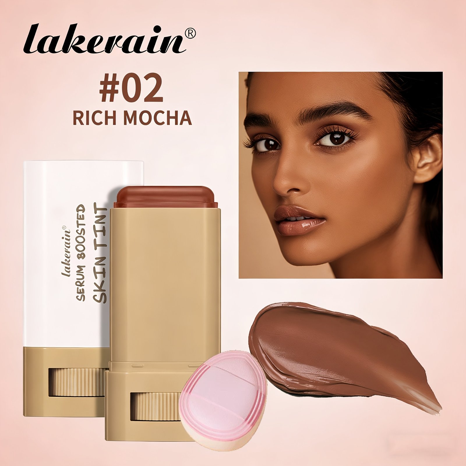 SERUM BOOSTED SKIN TINT + Soft Makeup Puff, Stick Foundation, Spring/summer Foundation Cosmetics, Smooth Light Nude Bronze Color, Concealing Foundation, Waterproof Long-lasting, Nourishing Ingredients Hyaluronic Acid Nicotinamide, for All Makeup - Image 24