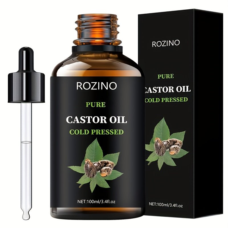 Castor Oil, for Hair Eyelashes And Eyebrows, Castor Oil Cold Pressed Unrefined, Hair for Dry Hair, Skin And Nails