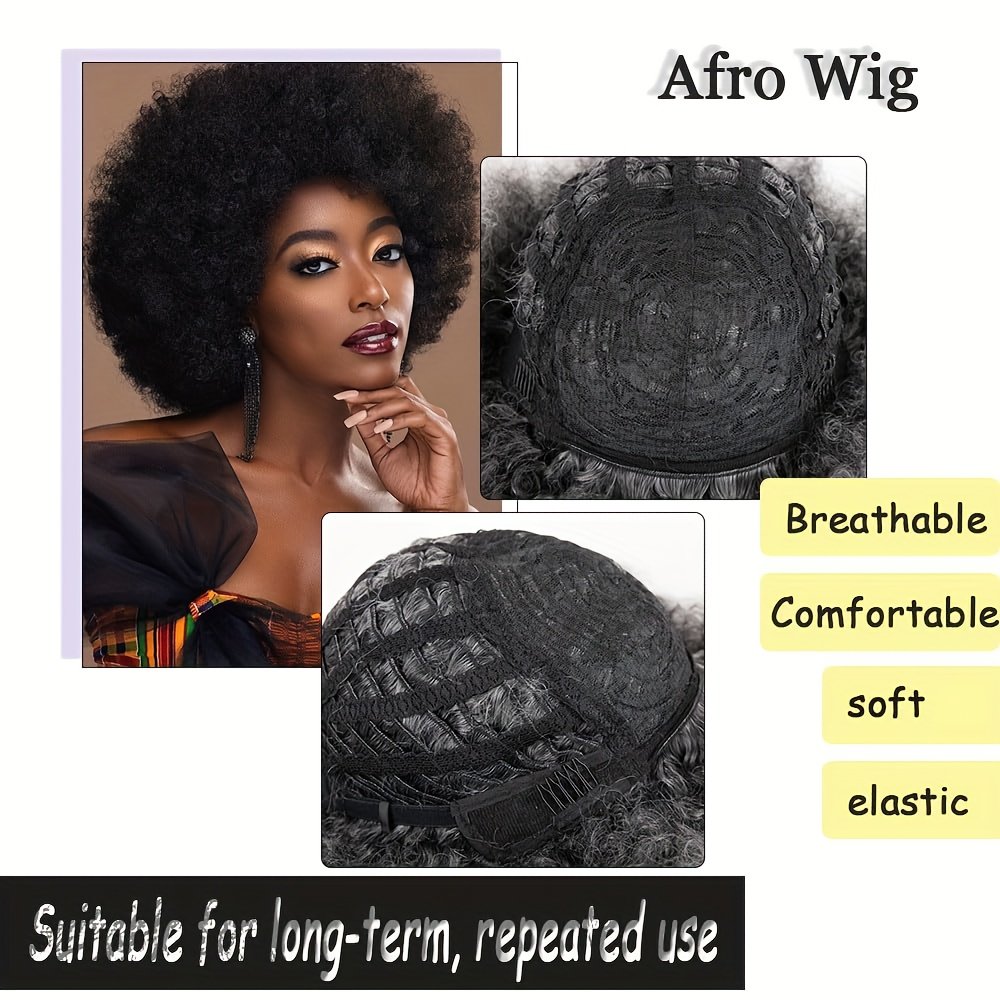 35.56cm Women'S Short Afro Kinky Curly Hair Black Wigs Afro Wig Large Bouncy And Soft Looking Premium Synthetic Wig Blended Hair Wigs for Women for Cosplay Parties Business, Music Festival, Mother'S Day - Image 14