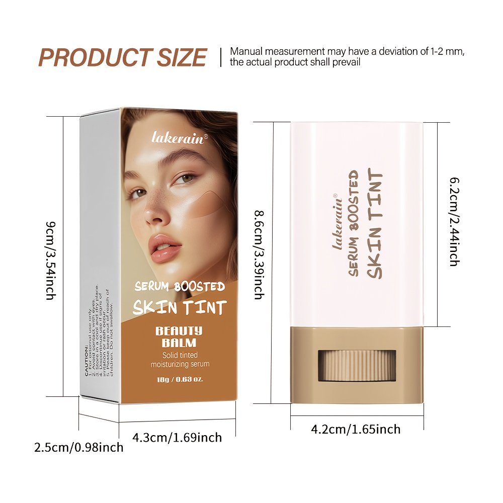SERUM BOOSTED SKIN TINT + Soft Makeup Puff, Stick Foundation, Spring/summer Foundation Cosmetics, Smooth Light Nude Bronze Color, Concealing Foundation, Waterproof Long-lasting, Nourishing Ingredients Hyaluronic Acid Nicotinamide, for All Makeup - Image 6