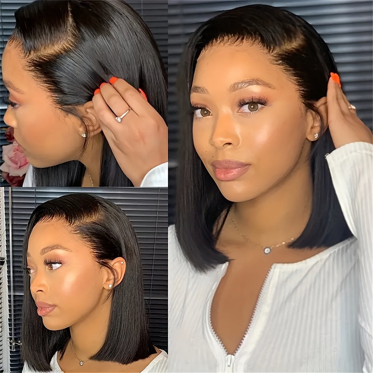 13X4 Bob Wig Bone Straight Bob Wig Lace Front Human Hair Wigs For Women Transparent Lace Frontal Wig Natural Wig Human Hair - Image 9