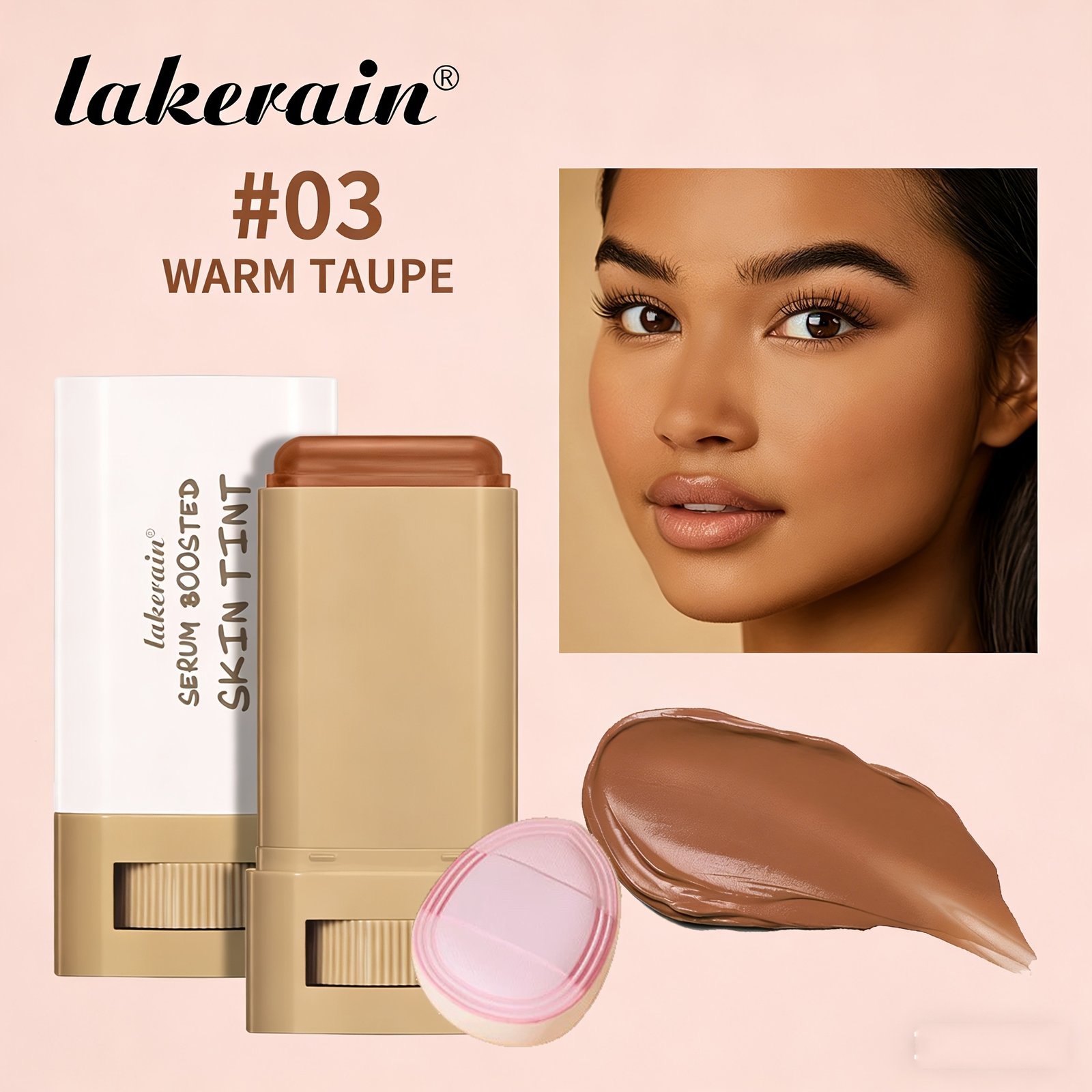 SERUM BOOSTED SKIN TINT + Soft Makeup Puff, Stick Foundation, Spring/summer Foundation Cosmetics, Smooth Light Nude Bronze Color, Concealing Foundation, Waterproof Long-lasting, Nourishing Ingredients Hyaluronic Acid Nicotinamide, for All Makeup - Image 28